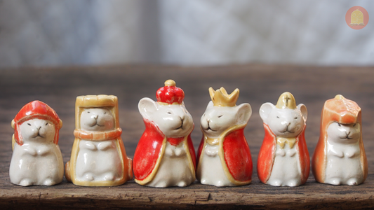 Ceramic Hamster Chess Set - Nghich Dat - Clay Play