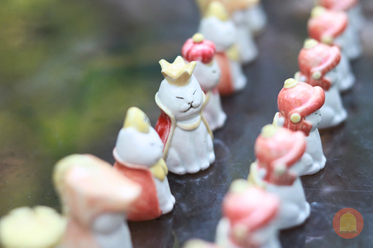 Ceramic Cat Chess Set - Nghich Dat - Clay Play